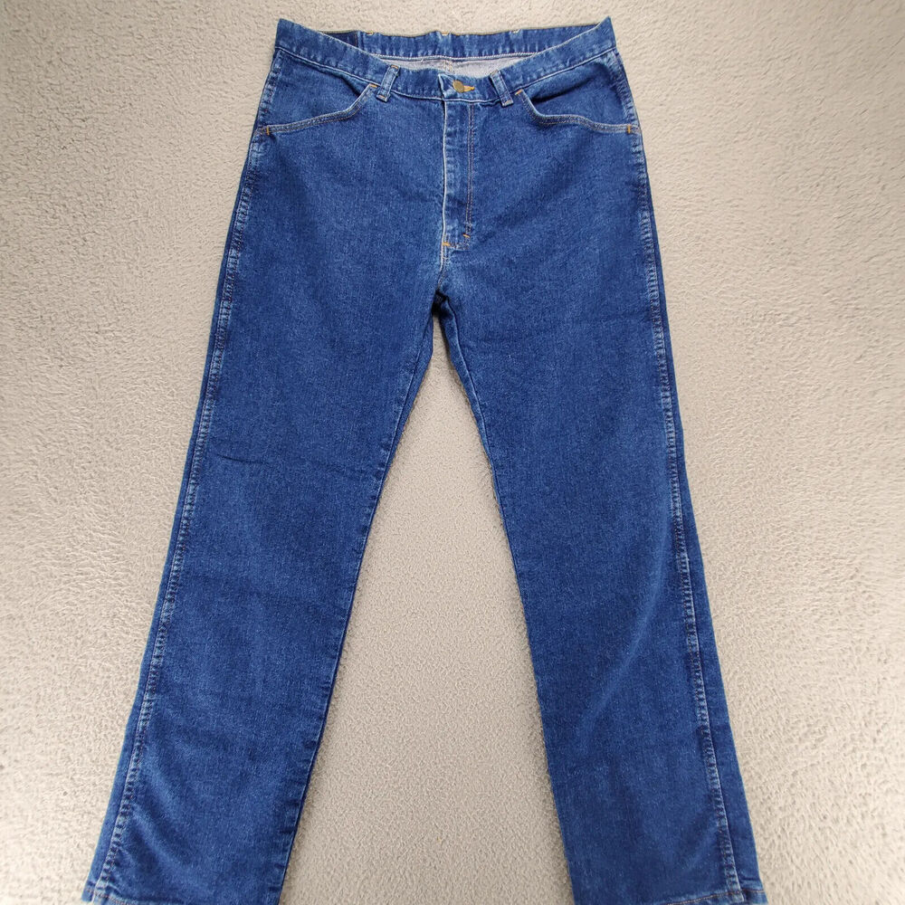 Wrangler Jeans Mens 36x32 Blue Denim Straight Outdoors Cowboy Work Farm